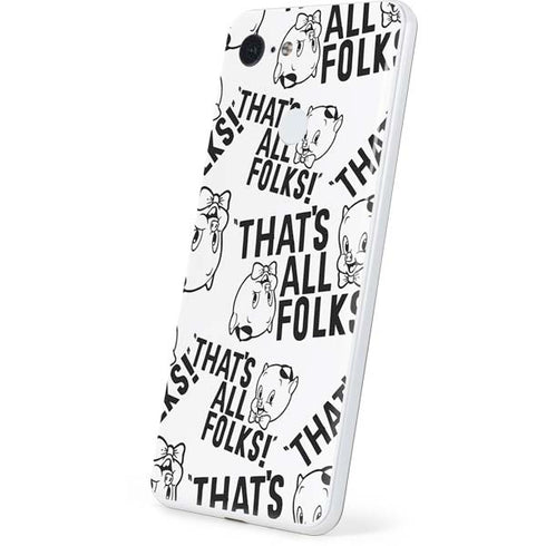 Looney Tunes Porky Pig Black and White Google Pixel 3 Skin